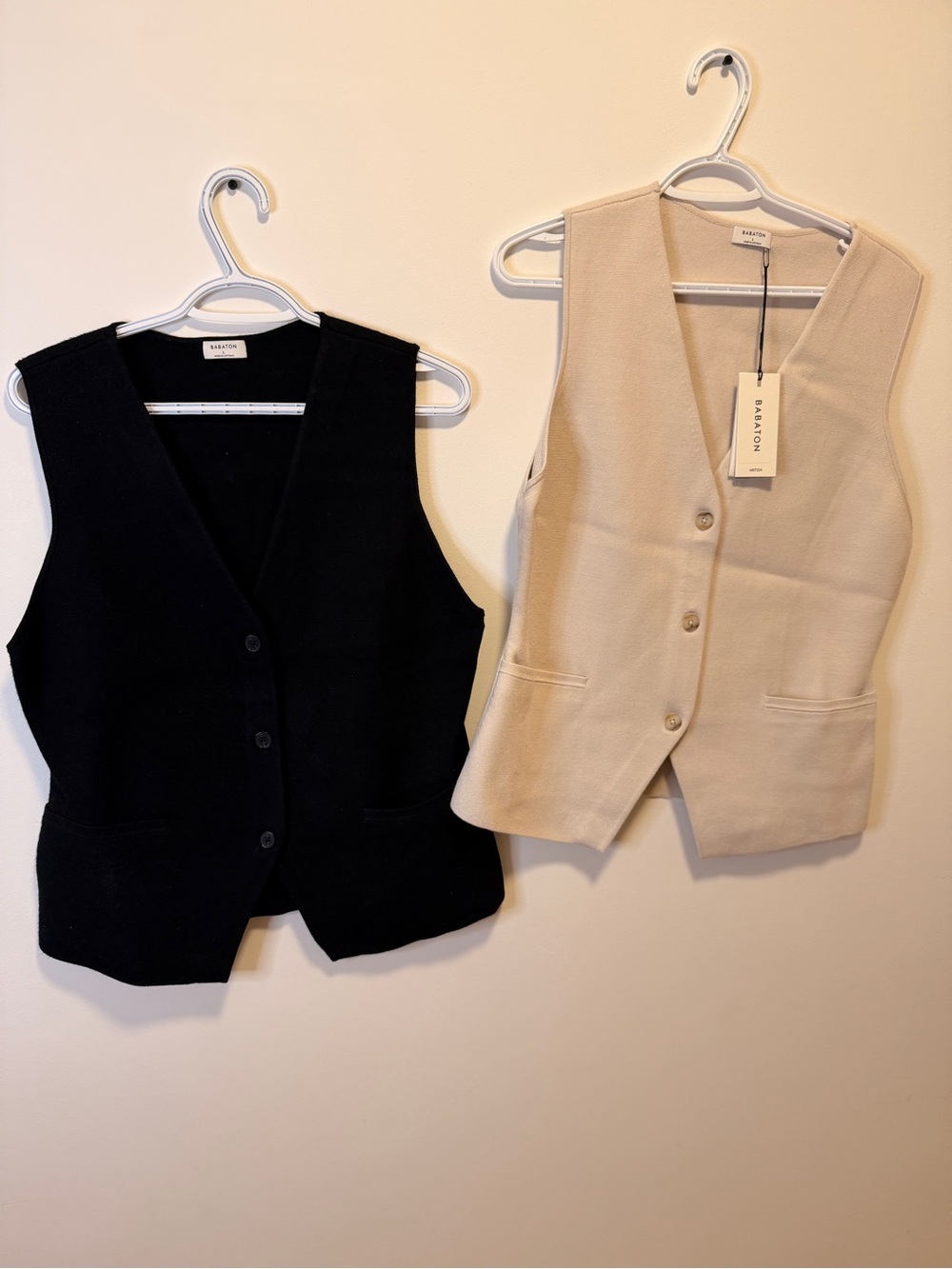 Babaton Two-Piece Tailored Vests in Black & Beige